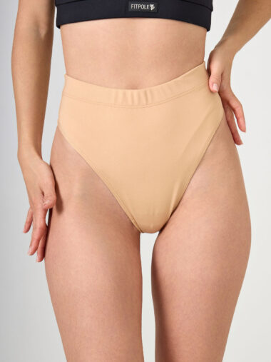 High-Waisted Thong, Beige