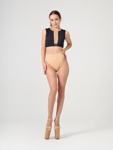 High-Waisted Thong, Beige