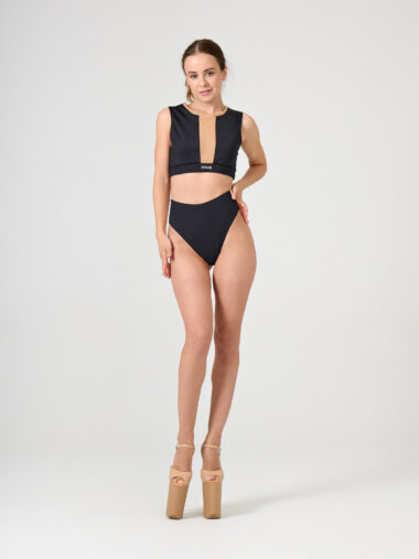 High-Waisted Thong, Black