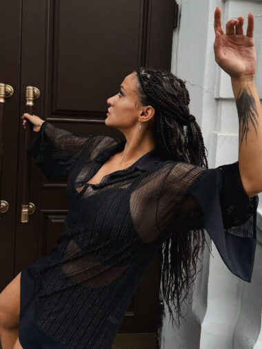 Burlesque Shimmer Shirt Dress